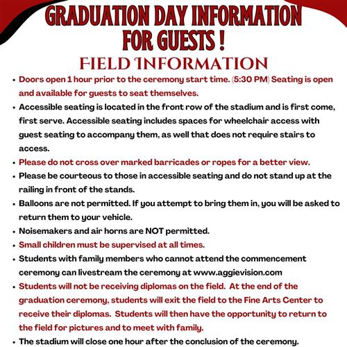   Graduation Information for Guests (if held on McCord Field)